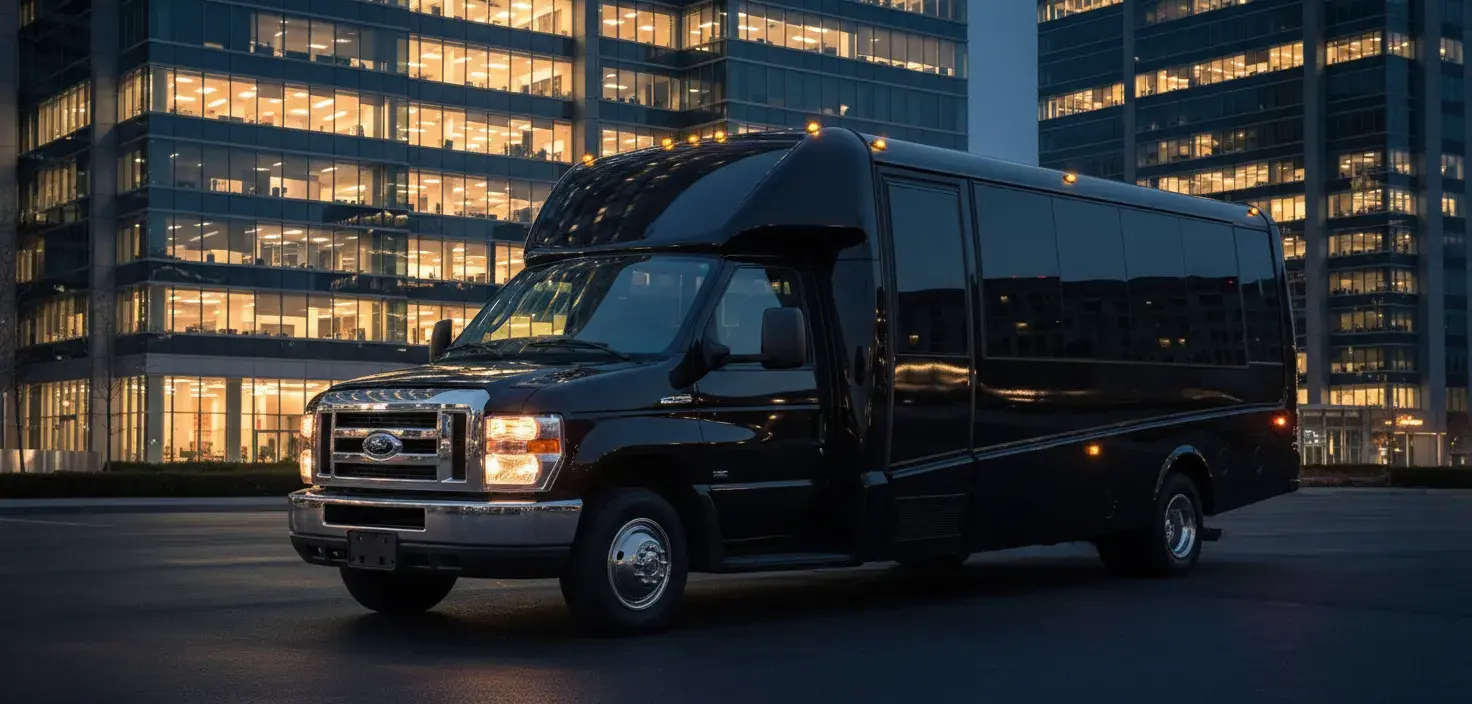 Black Swan 22-passenger party bus for bachelorette night transportation