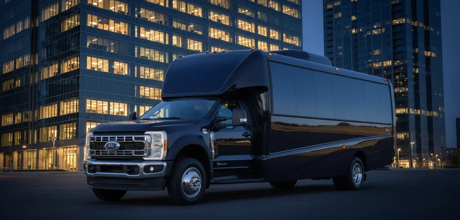 Black Swan 28-passenger group transportation bus for events and corporate tours