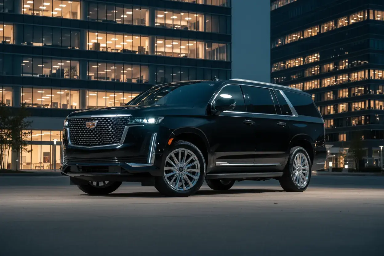Black Swan luxury SUV with security-trained chauffeur for high-profile transport